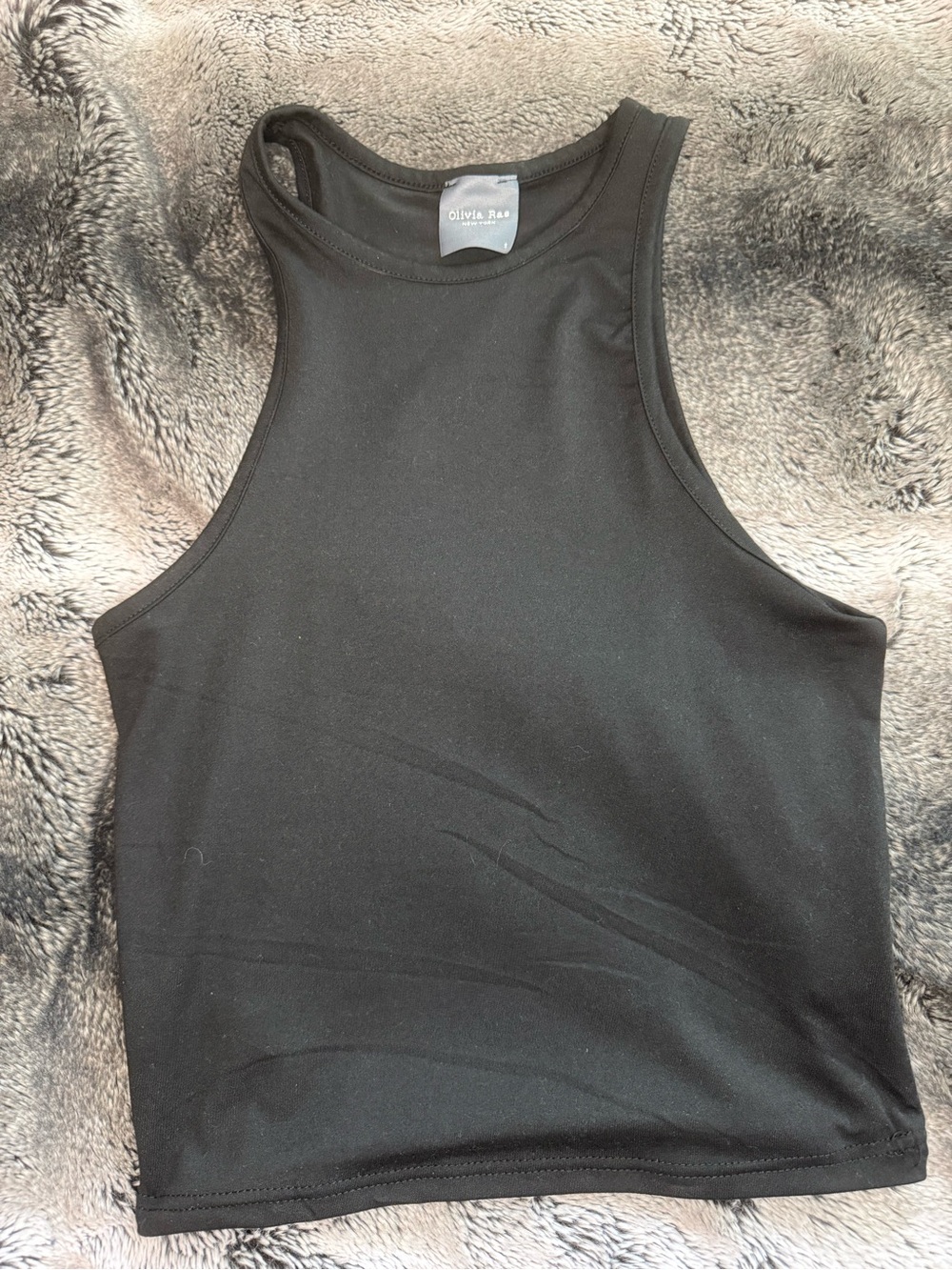 Olivia Rae Womens Black Sleeveless High-Neck Tank